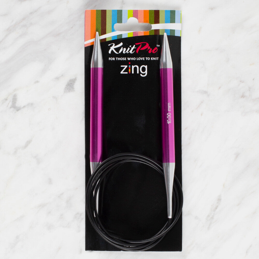 KnitPro ZİNG 10 MM 120 Cm PEMBE MİSİNALI ŞİŞ - 47198